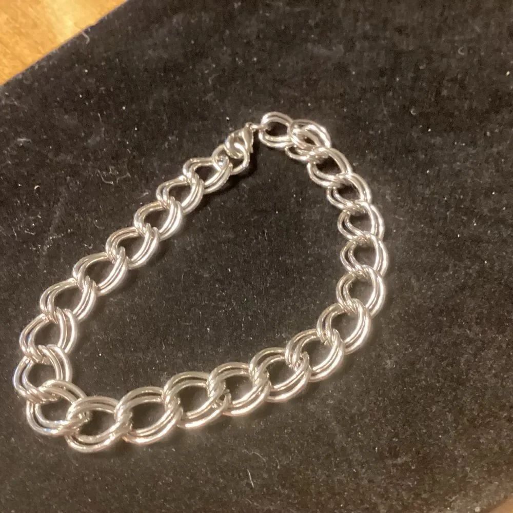 Silvertone Double Link Bracelet